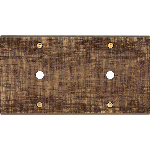 Façade fascination laiton coslan double horizontale 1 bouton poussoir push 1 bouton poussoir push à vis - Modelec - 182430