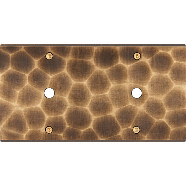 Façade fascination laiton onde double horizontale 1 bouton poussoir push 1 bouton poussoir push à vis - Modelec - 182432