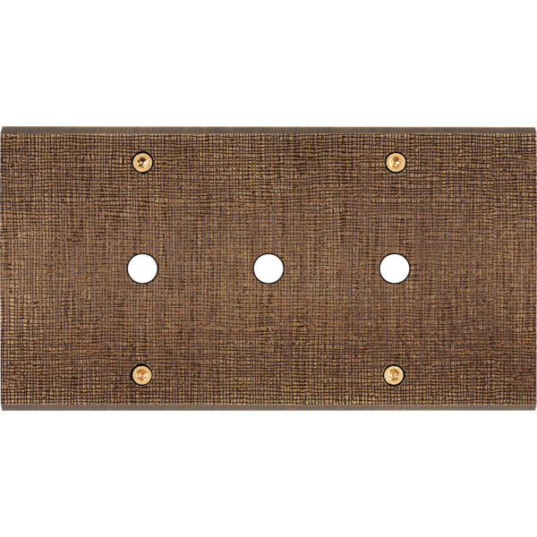 Façade fascination laiton coslan double horizontale 3 boutons poussoir push à vis - Modelec - 183430