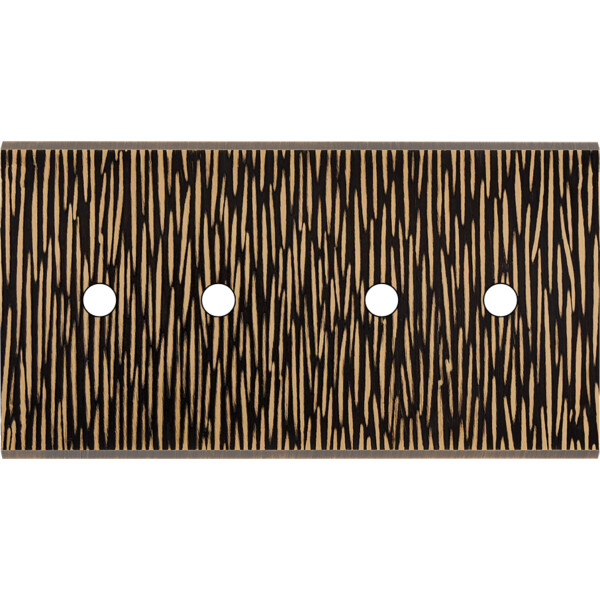 Façade fascination laiton fauve double horizontale 4 push sans vis - Modelec - 184435M