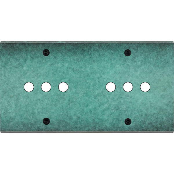 Façade fascination laiton jade double horizontale 6 boutons poussoir push à vis - Modelec - 186434