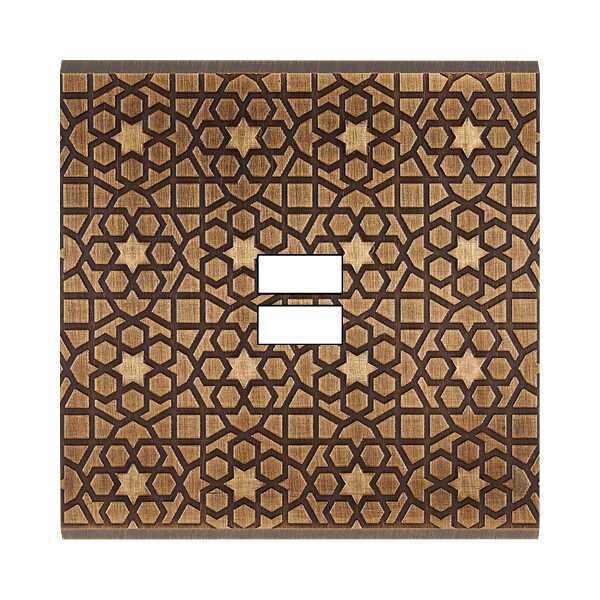 Façade fascination laiton atlas simple ouverture pour chargeur double usb  - Modelec - 189433M