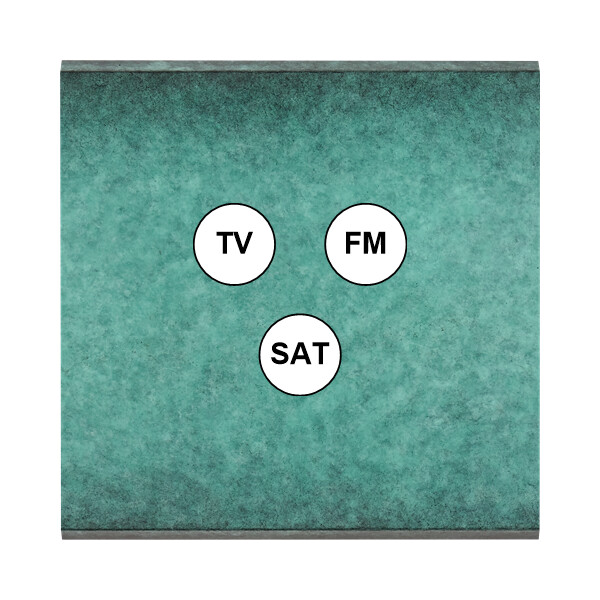 Façade fascination laiton jade simple tv-fm-sat sans vis - Modelec - 196434M
