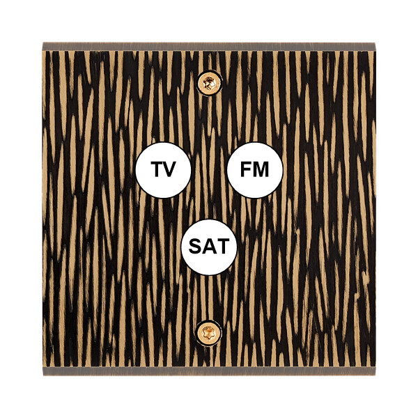 Façade fascination laiton fauve simple 1 tv-fm-sat à vis - Modelec - 196435