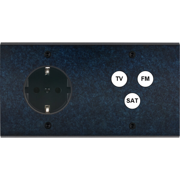 Façade fascination laiton ombre double horizontale 1 prise schuko tvfmsat à vis - Modelec - 265439-K