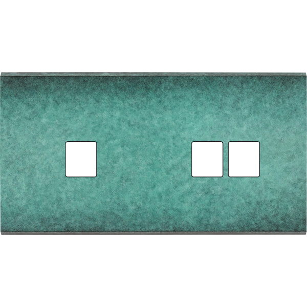 Façade fascination laiton jade double horizontale 1 media 2 media sans vis - Modelec - 267434M