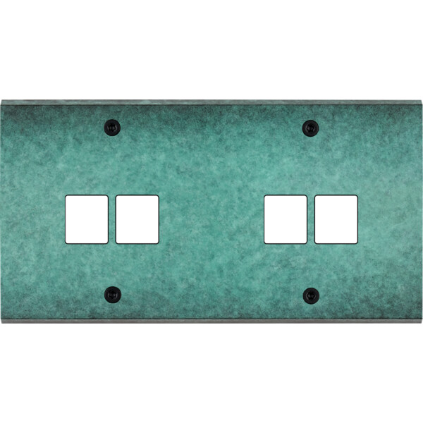 Façade fascination laiton jade double horizontale 2 média 2 média à vis - Modelec - 268434