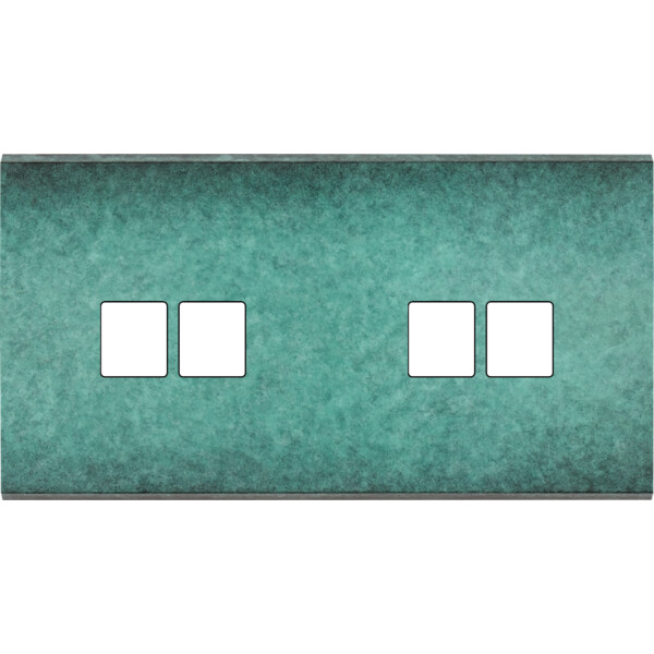 Façade fascination laiton jade double horizontale 2 media 2 media sans vis - Modelec - 268434M