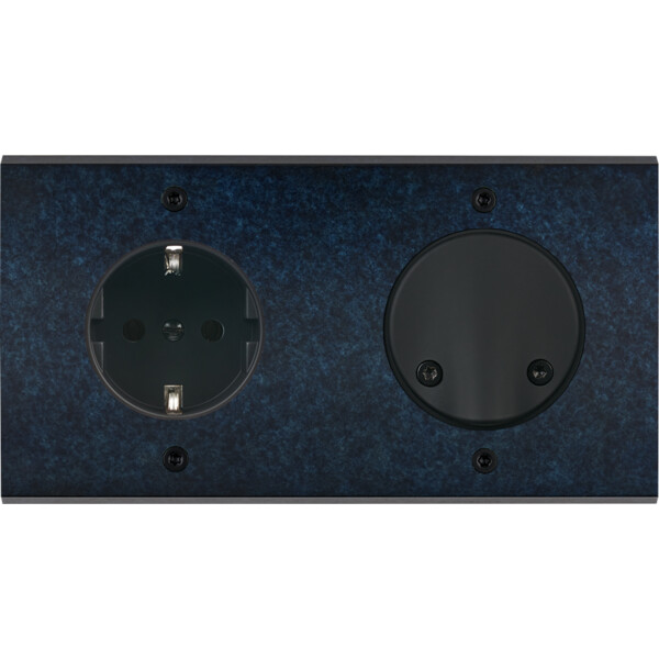 Façade fascination laiton ombre double horizontale 1 prise schuko sc à vis - Modelec - 272439-K