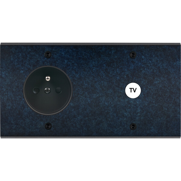 Façade fascination laiton ombre double horizontale prise 2p+t 1 prise tv a vis - Modelec - 279439