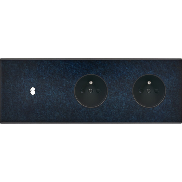 Façade fascination laiton ombre triple horizontale 1 basculeur prise 2p+t prise 2p+t sans vis - Modelec - 311439M