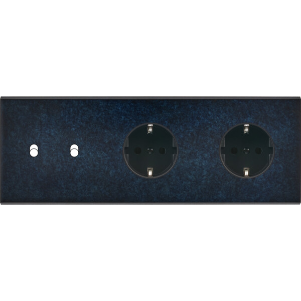 Façade fascination laiton ombre triple horizontale 2 basculeurs 1 prise schuko 1 prise schuko  - Modelec - 312439M-K