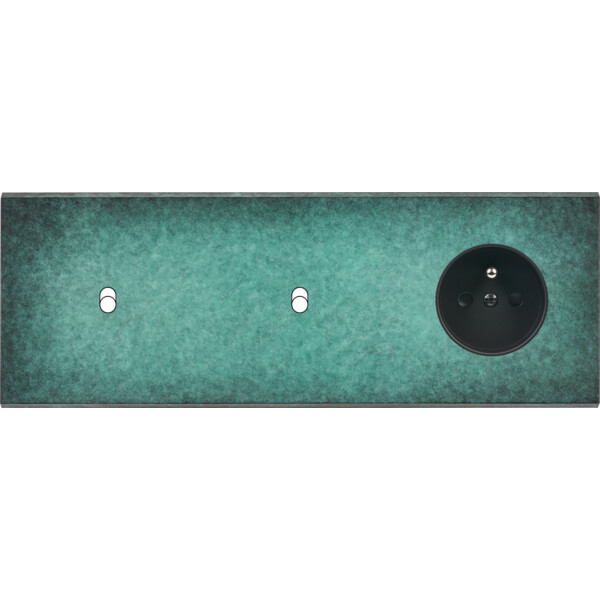 Façade fascination laiton jade triple horizontale 1 basculeur 1 basculeur prise 2p+t  - Modelec - 316434M