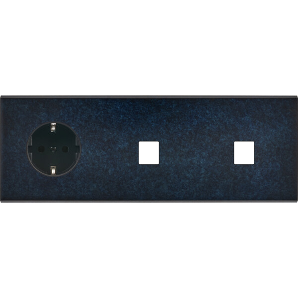 Façade fascination laiton ombre triple horizontale 1 prise schuko 1 media 1 media  - Modelec - 326439M-K