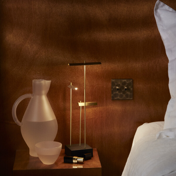 Façade fascination laiton onde triple verticale prise de courant 2p+t prise de courant 2p+t prise de courant 2p+t à vis - Modelec - 360432
