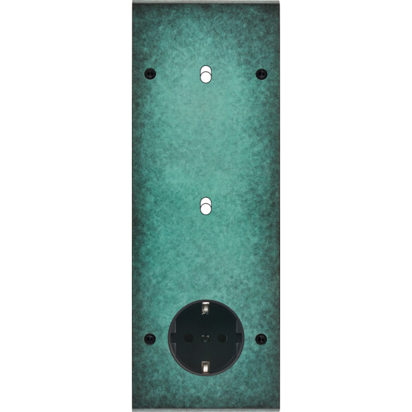 Façade fascination laiton jade triple verticale 1 basculeur 1 basculeur 1 prise schuko à vis - Modelec - 366434-K