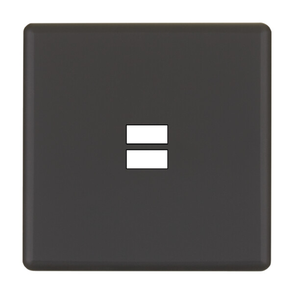 Façade hitera noir soft touch simple ouverture pour chargeur double usb  - Modelec - 189482
