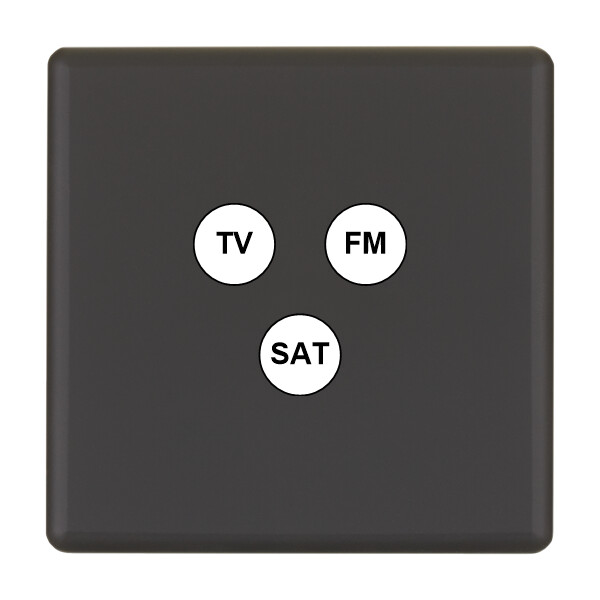 Façade hitera noir soft touch simple tvfmsat - Modelec - 196482
