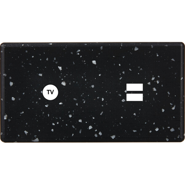 Façade hitera terrazzo noir double horizontale 1 tv ouverture pour chargeur double usb  - Modelec - 255486