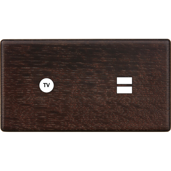Façade hitera chêne foncé double horizontale 1 tv ouverture pour chargeur double usb  - Modelec - 255492