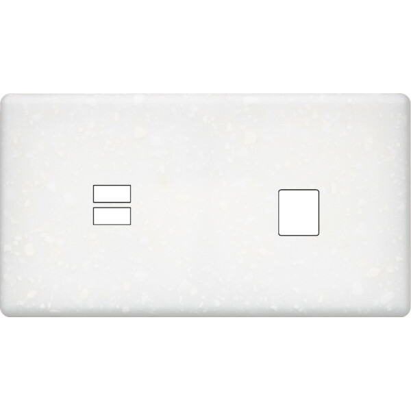Façade hitera terrazzo blanc double horizontale ouverture pour chargeur double usb 1 média  - Modelec - 256485