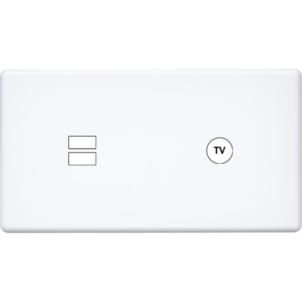 Façade hitera blanc soft touch double horizontale ouverture pour chargeur double usb 1 tv  - Modelec - 257481