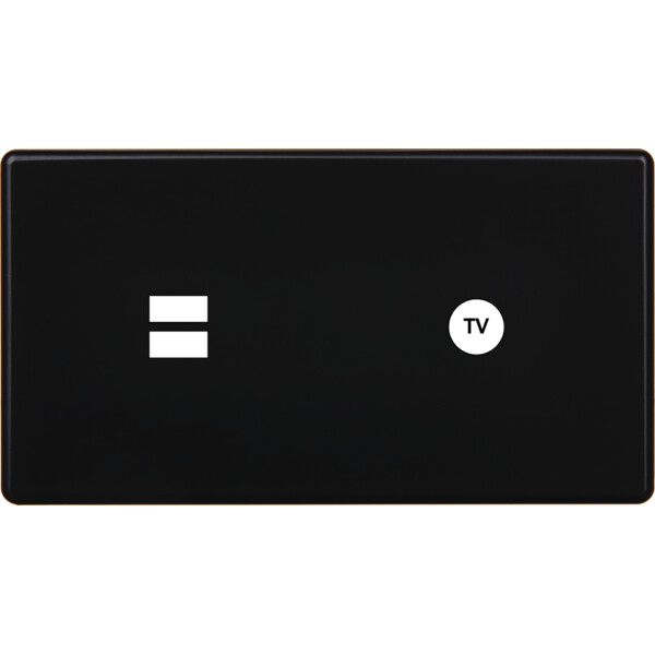 Façade hitera noir soft touch double horizontale ouverture pour chargeur double usb 1 tv  - Modelec - 257482