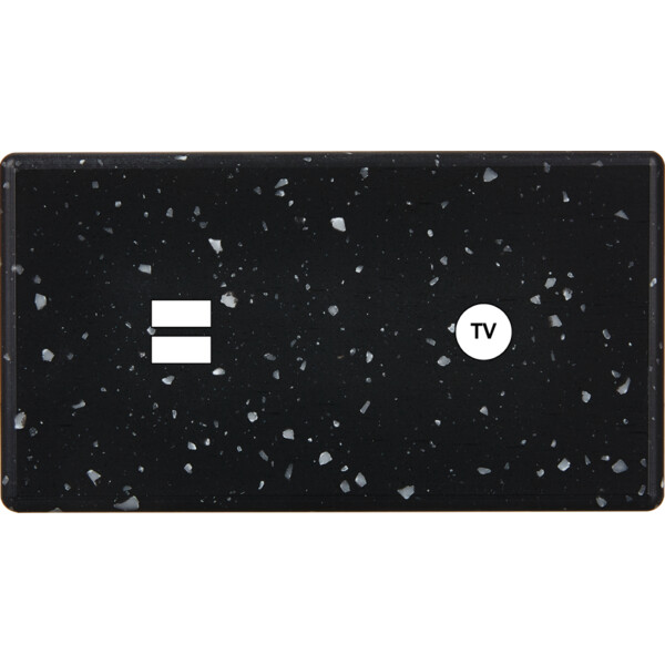 Façade hitera terrazzo noir double horizontale ouverture pour chargeur double usb 1 tv  - Modelec - 257486