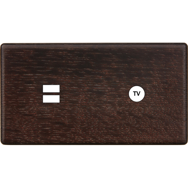 Façade hitera chêne foncé double horizontale ouverture pour chargeur double usb 1 tv  - Modelec - 257492