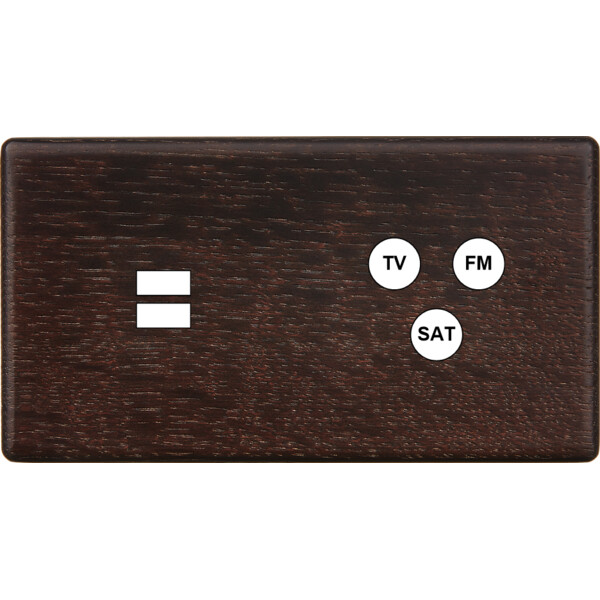 Façade hitera chêne foncé double horizontale ouverture pour chargeur double usb 1 tv-fm-sat  - Modelec - 258492