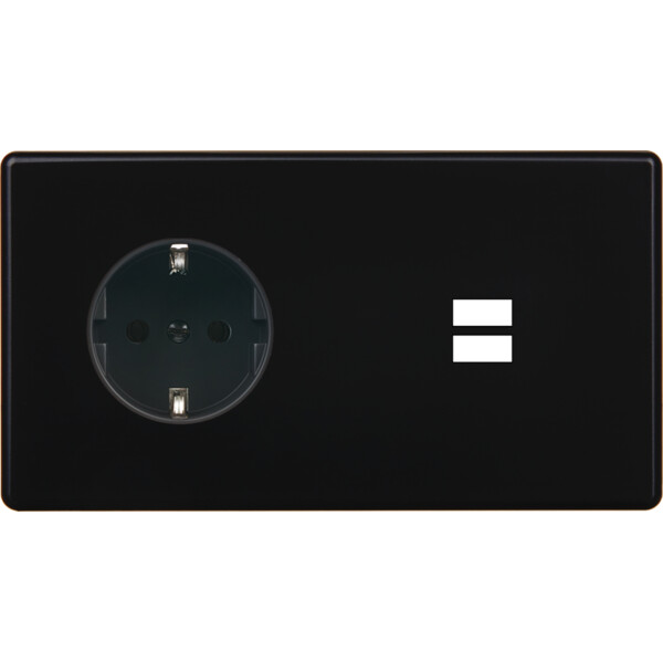 Façade hitera noir soft touch soft double horizontale pck u1 - Modelec - 259482-K