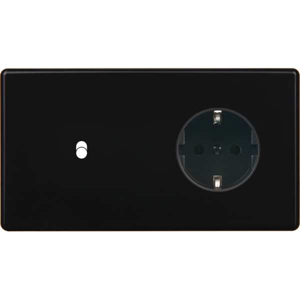Façade hitera noir soft touch  double horizontale b1 pck - Modelec - 261482-K