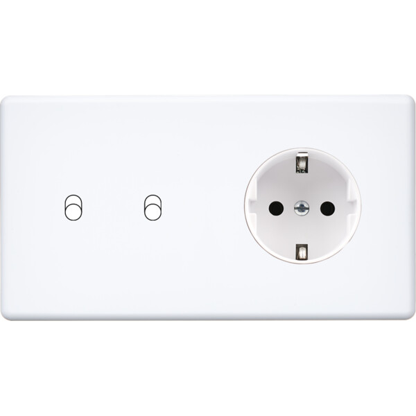 Façade hitera blanc soft touch  double horizontale b2 pck - Modelec - 262481-K