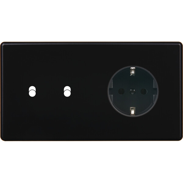 Façade hitera noir soft touch  double horizontale b2 pck - Modelec - 262482-K