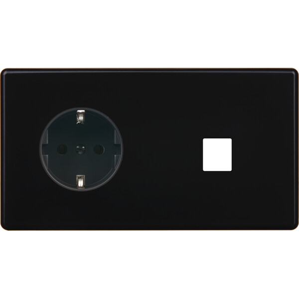 Façade hitera noir soft touch  double horizontale pck m1 - Modelec - 263482-K