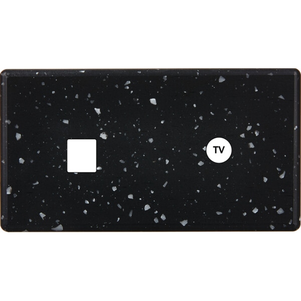 Façade hitera terrazzo noir double horizontale 1 media 1 prise tv - Modelec - 271486