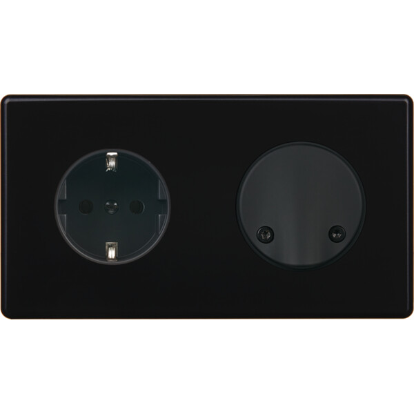 Façade hitera noir soft touch  double horizontale pck sc - Modelec - 272482-K