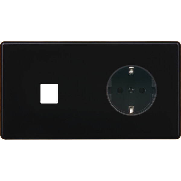 Façade hitera noir soft touch  double horizontale m1 pck - Modelec - 276482-K