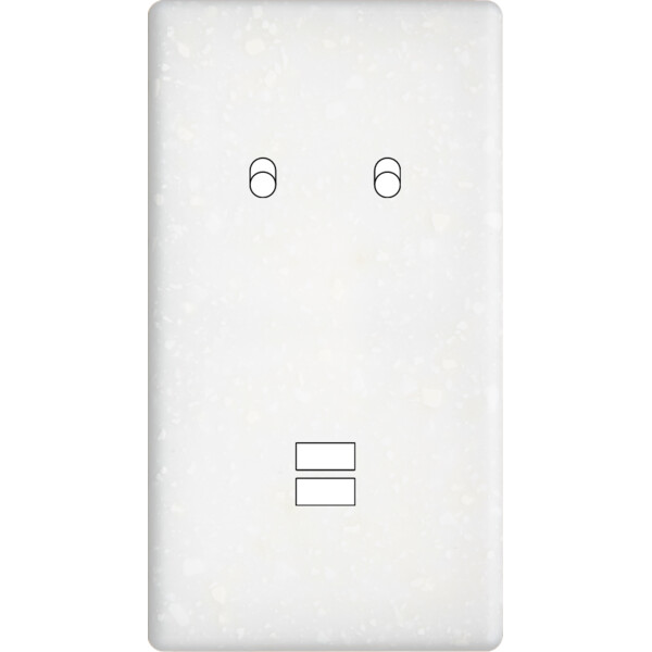 Façade hitera terrazzo blanc double verticale 2 basculeurs ouverture pour chargeur double usb  - Modelec - 294485