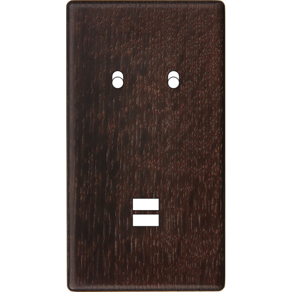 Façade hitera chêne foncé double verticale 2 basculeurs ouverture pour chargeur double usb  - Modelec - 294492