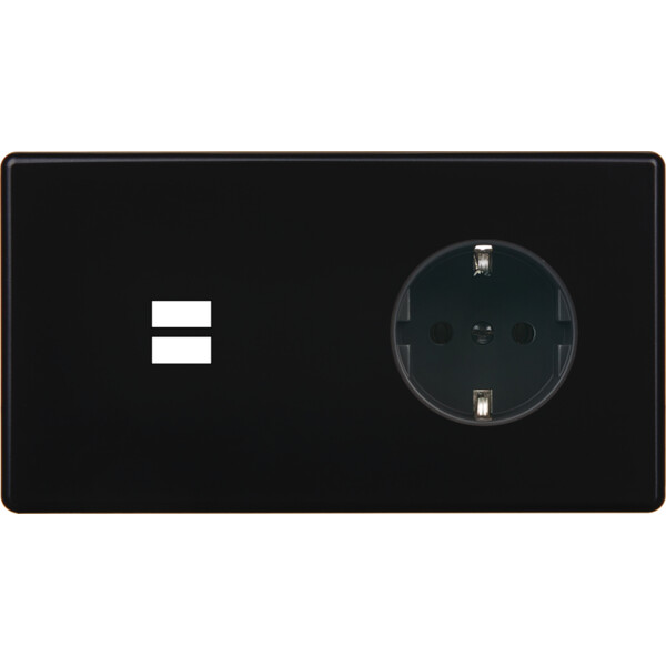 Façade hitera noir soft touch  double horizontale u1 pck - Modelec - 295482-K