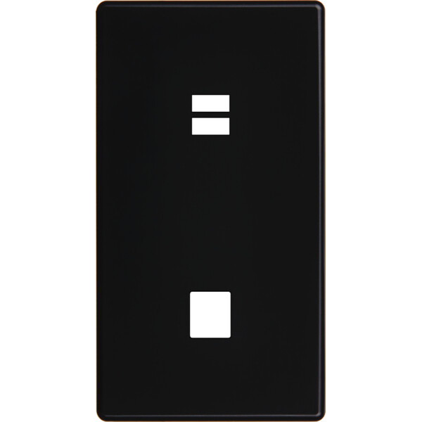 Façade hitera noir soft touch double verticale ouverture pour chargeur double usb 1 média  - Modelec - 296482
