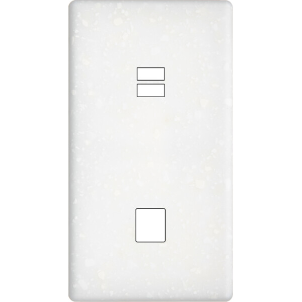 Façade hitera terrazzo blanc double verticale ouverture pour chargeur double usb 1 média  - Modelec - 296485