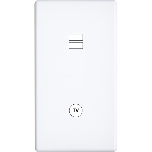 Façade hitera blanc soft touch double verticale ouverture pour chargeur double usb 1 tv  - Modelec - 297481