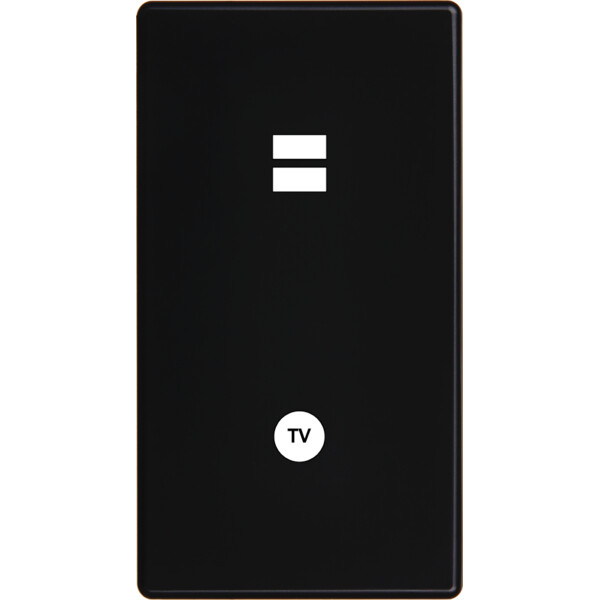 Façade hitera noir soft touch double verticale ouverture pour chargeur double usb 1 tv  - Modelec - 297482