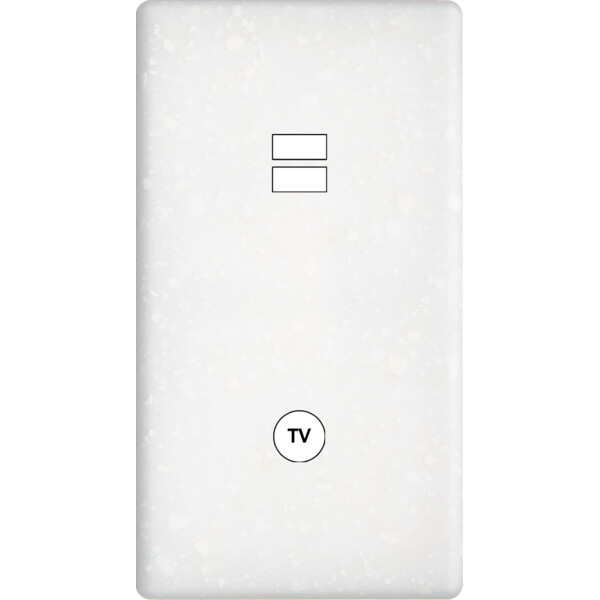 Façade hitera terrazzo blanc double verticale ouverture pour chargeur double usb 1 tv  - Modelec - 297485