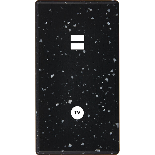Façade hitera terrazzo noir double verticale ouverture pour chargeur double usb 1 tv  - Modelec - 297486