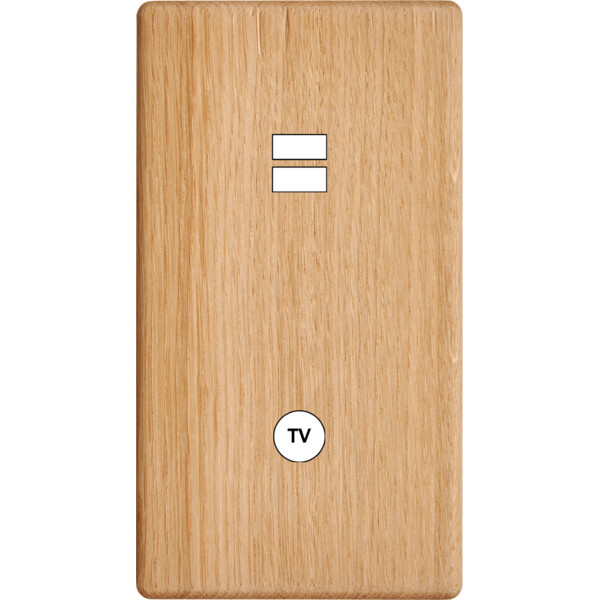 Façade hitera chêne clair double verticale ouverture pour chargeur double usb 1 tv  - Modelec - 297491