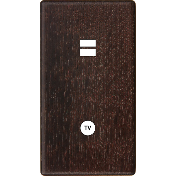 Façade hitera chêne foncé double verticale ouverture pour chargeur double usb 1 tv  - Modelec - 297492