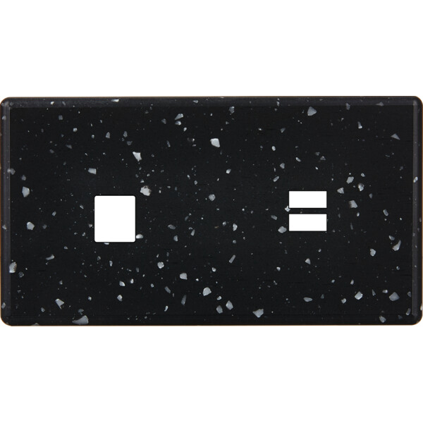 Façade hitera terrazzo noir double horizontale 1 média ouverture pour chargeur double usb  - Modelec - 298486
